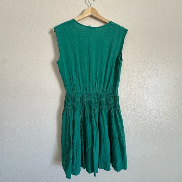 J Crew Smocked Waist Silk Dress size 2 - Picture 3 of 4